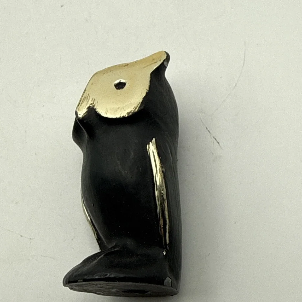 Vintage Walter Bosse Brass Owl Miniature Figure MCM 1.75